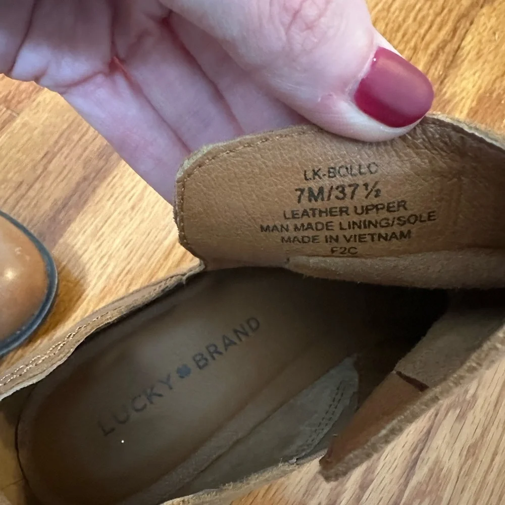 Lucky Brand Women's‎ Tan Cutout Ankle Booties size 7